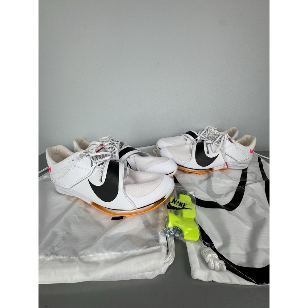 2x Lot Nike Air Zoom Long Jump Elite Shoes Mens Size 14 CT0079-101 Cleats w/Bags